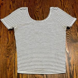 Hollister XS Scoop Back Striped crop tee, like new